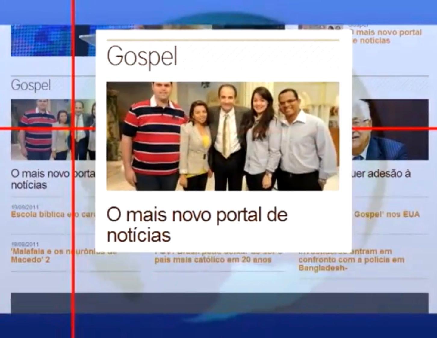 Página do portal Verdade Gospel — "O mais novo portal de notícias"